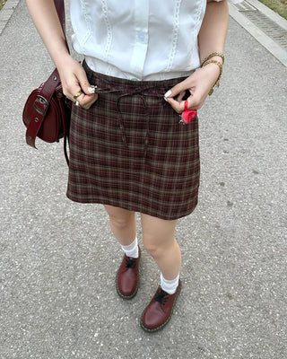 [1st Re-release] (ORIGINAL) Check A-line Mini Skirt