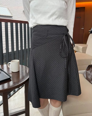 Striped midi skirt