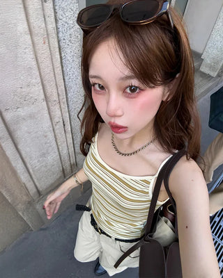 Striped slim camisole
