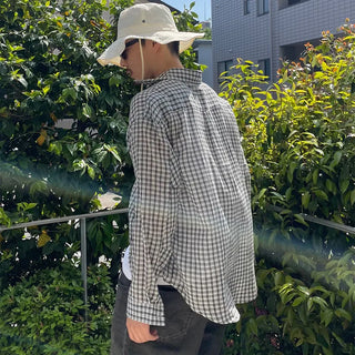 Unisex seersucker check shirt
