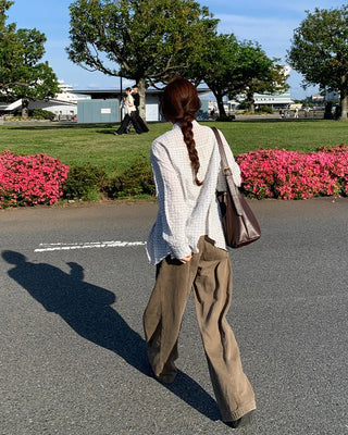 Wide-leg collar pants