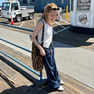 Vintage check shoulder bag