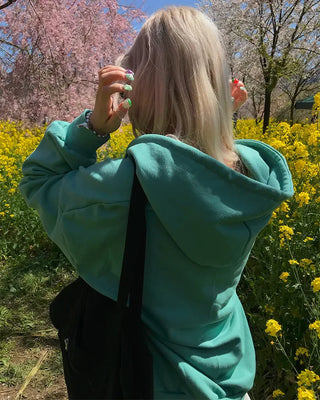 Oversized Basic Zip Hoodie