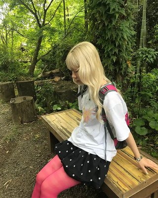Loose-fitting printed short-sleeved T-shirt