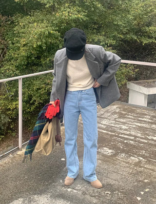 Basic lined quilted wool jacket