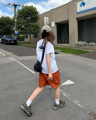 String cargo shorts