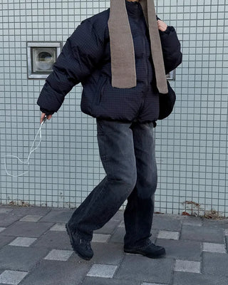 Checked padded jumper