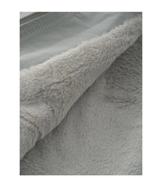 (2 colors) Checkered pattern, color-blocked, fleece-lined hooded jacket (brushed lining)