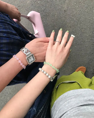Square Silver Star Handwatch