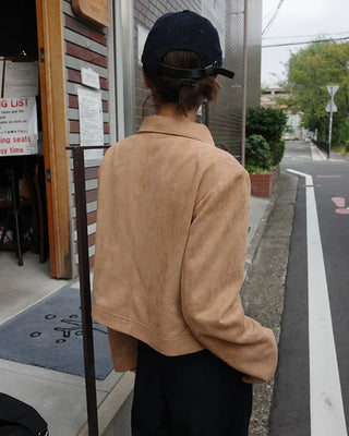 Suede cropped jacket