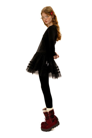 [Moromoro2] Plaid Fur-Lined Platform Snow  Boots