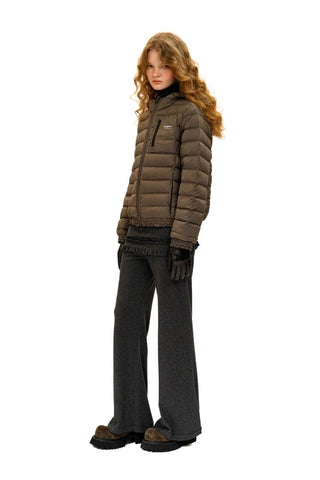 [Moromoro2] Lace Trim Hooded Down Jacket /  Vest