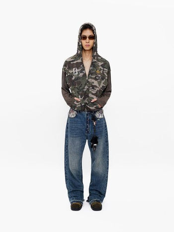 [MASONPRINCE] Distressed Camouflage Hoodie