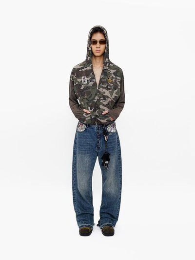 [MASONPRINCE] Distressed Camouflage Hoodie