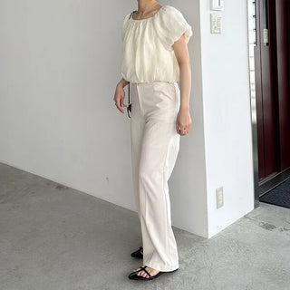 Chiffon shirred blouse