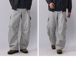 [Monterest] Wool Blend Wide Cargo Work Pants