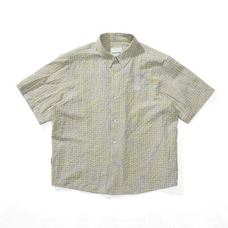 [Monterest] Seersucker Check Logo Embroidered Shirt
