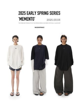 [MASONPRINCE] Lightweight 3-Piece Layered Long Sleeve Tee