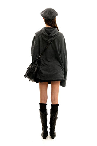 [Moromoro2] Striped Henry Collar Hooded Long Sleeve  Tee