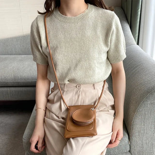 cream half sleeve knit