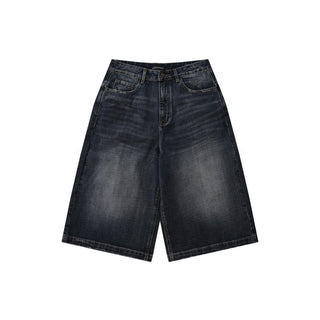 [MASONPRINCE] Washed Slub Denim Cropped Wide Pants