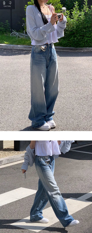 4-Season Sole Wide Denim Pants - 4 Colors