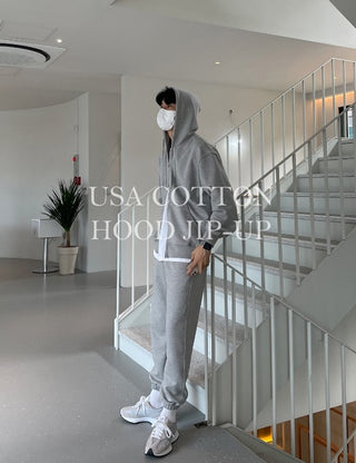 USA Cotton Zip-up Hoodie (4 colors)