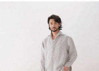 [CULTUM] Linen Half Placket Shirt