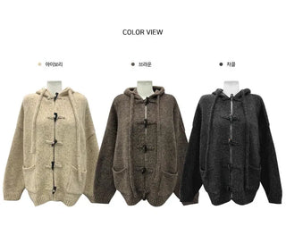 Tteokbokki Hooded Over Cardigan - 3 colors