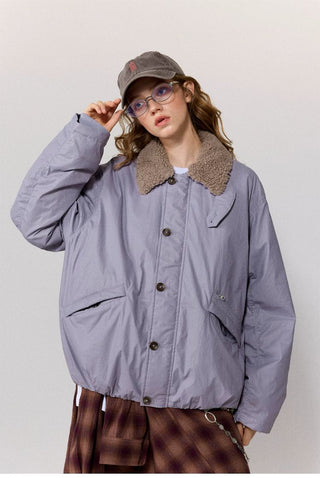 [Monterest] Detachable Fur Collar Deck Jacket