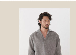 [CULTUM] Linen Half Placket Shirt
