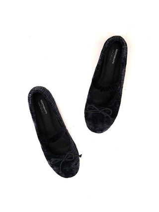 [Moromoro2] Velvet Bow Ballet Flats