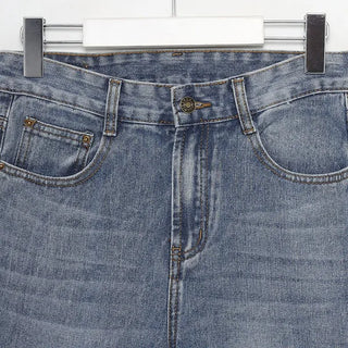 Straight denim pants