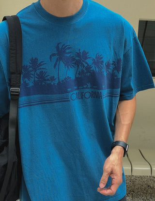 CALIFORNIA Pig Palm Tree Short Sleeve T-shirt
