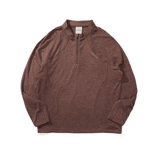[Monterest] 3A Antibacterial Grid Fleece Half-Zip Tee