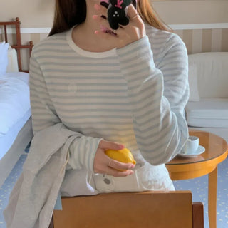 Striped long-sleeved T-shirt (3c)