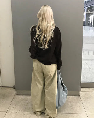 Balloon Cotton Wide Pants