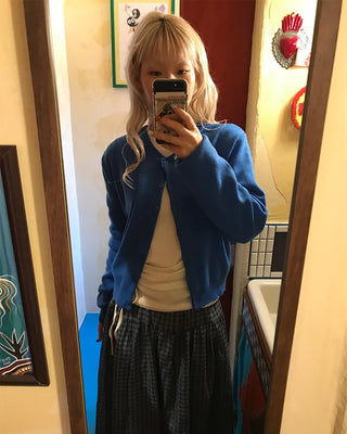 Side-strap long-sleeve T-shirt