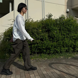 (Unisex) Big Pocket Nylon Easy Pants