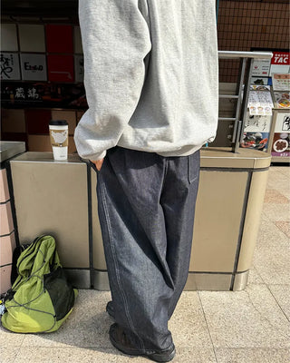 (Unisex) Two-pleat wide-leg pants