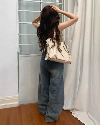Zip Detail Motor Boston Bag