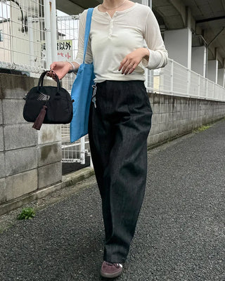 Henley neck cut and sew