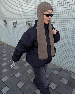 Checked padded jumper