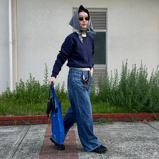 Wide denim pants