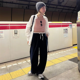 String stripe wide slacks