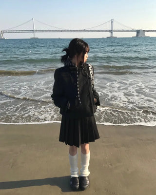 CROP STRIPE HOOD ZIP-UP (3color)