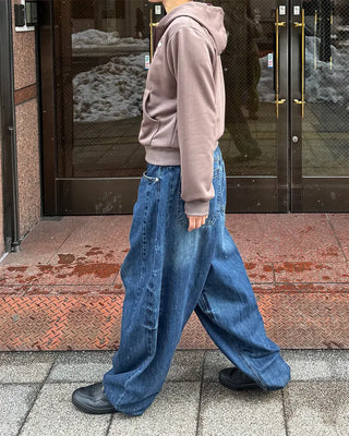 (Unisex) Washed Balloon Denim Pants