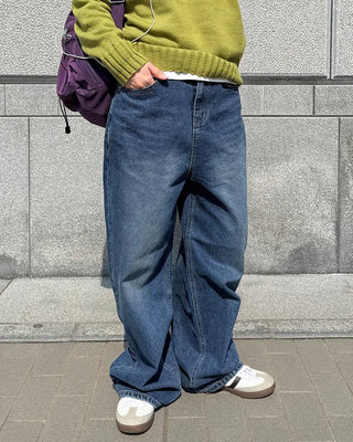Washed Loose Fit Denim Pants