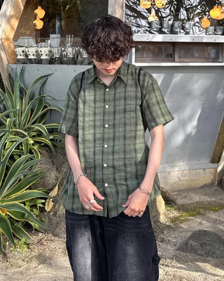 (Unisex) Tartan Check Half Shirt