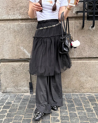 Chiffon midi skirt